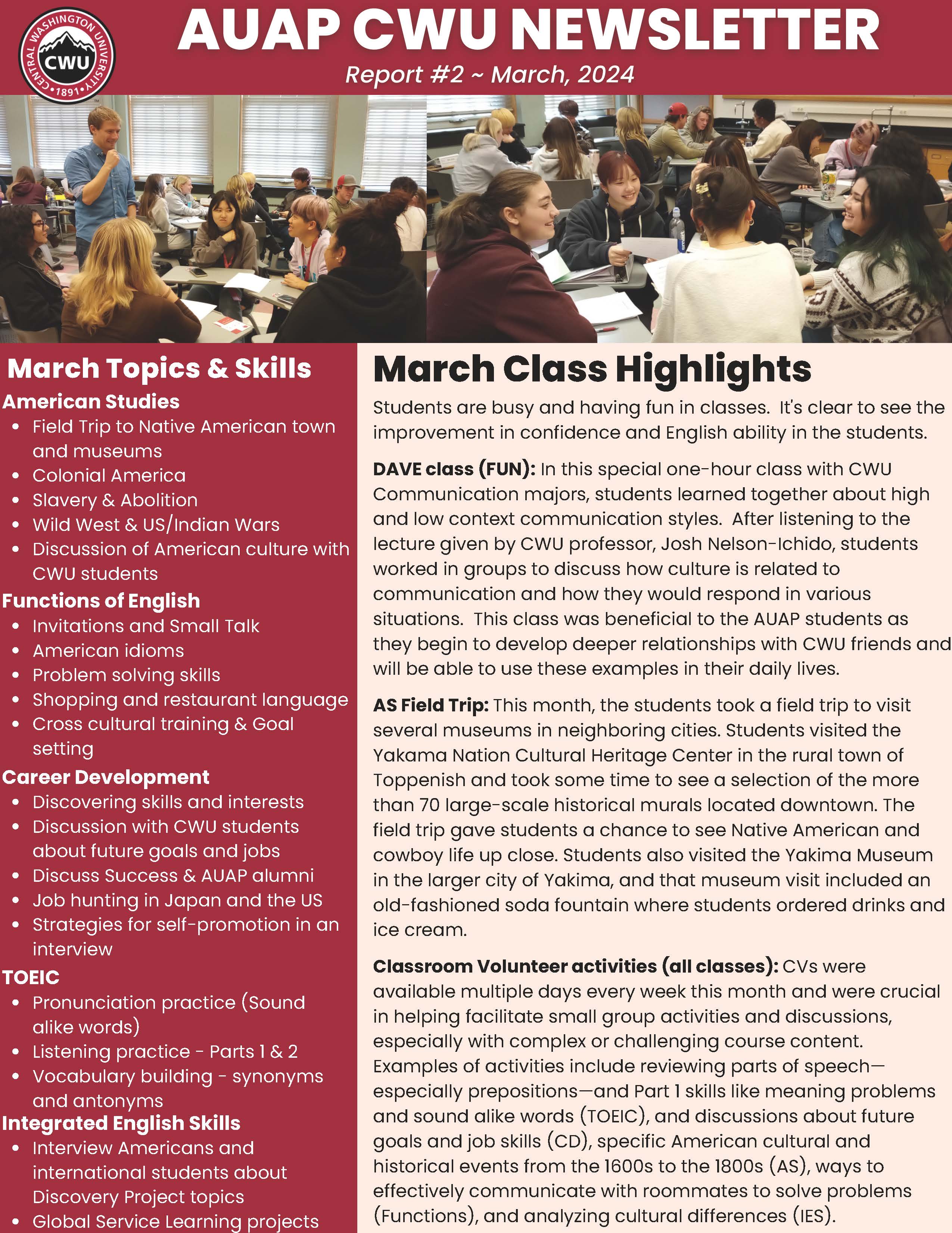 CWU #2 2024C1 AUAP Newsletter 2024.4.2_ページ_1